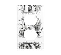 Duplex Presa Decorativa Piastra Da Parete Presa Elettrica Interruttore Della Luce Placca di Qualità Frontale Piastra di Interruttore per la Decorazione Domestica 4,5 X 7 cm Artistico Lettera B