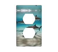 Duplex Presa Decorativa Piastra Da Parete Presa Elettrica Interruttore Della Luce Qualità Frontalino Piastra di Interruttore per la Decorazione Domestica 4.5 X 7.0 cm Pesce nel mare profondo Stampato