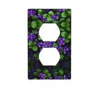 Duplex Presa Decorativa Piastra Da Parete Presa Elettrica Interruttore Della Luce Qualità Frontalino Piastra di Interruttore per la Decorazione Domestica 4,5 X 7 cm Mazzo di Viole Stampato