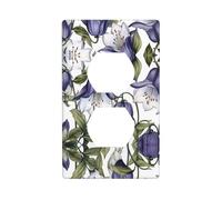 Duplex Presa Decorativa Piastra Da Parete Presa Elettrica Interruttore Della Luce Qualità Frontalino Piastra di Interruttore per la Decorazione Domestica 4.5 X 7.0 cm Bellflower Wallpaper Pattern