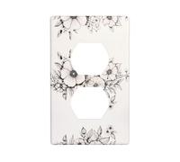 Duplex Presa Decorativa Piastra Da Parete Presa Elettrica Interruttore Della Luce Qualità Frontalino Piastra di Interruttore per la Decorazione Domestica 4,5 X 7 cm Belle Linee di Fiori Stampato