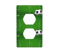 Duplex Socket Decorative Wall Plate WHJDPP Green Grass Field Soccer Playground The Ball Picture Wall Decoration Flessibile per Soggiorno Camera da Letto Bagno