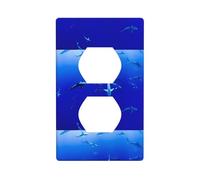 Duplex Socket Decorative Wall Plate WHJDPP Shark Swimming Under The Sea Picture Wall Decoration Flessibile per Soggiorno Camera da Letto Bagno