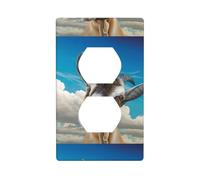 Duplex Socket Decorative Wall Plate YYHHAOFA Blue Goat Print Pattern Decorazione da parete flessibile per soggiorno camera da letto bagno