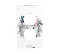 Duplex Socket Decorative Wall Plate YYHHAOFA Hedgehog in Floral Wreath Pattern Wall Decoration Flessibile per Soggiorno Camera da Letto Bagno