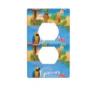 Duplex Socket Decorative Wall Plate YYHHAOFA Summer Parrot Ananas Bird Pattern Decorazione da Parete Flessibile per Soggiorno Camera da Letto Bagno