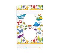 Duplex Socket Piastra da parete decorativa WHJDPP Fish Under The Sea Picture Wall Decoration flessibile per soggiorno camera da letto bagno