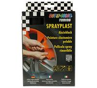 Dupli Color - 2 bombolette spray, 400 ml, vernice termoplastica a spruzzo, per verniciare cerchioni o altri componenti, colore nero, effetto lucido; crea uno strato di vernice successivamente removibile a strappo