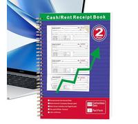 Duplicate Carbonless Rent Receipt Book - 2 part spiral notebook, carbonless payment forms | durevole ledger for rent collection tracking invoices for landlords businesses offices deposits orders sales
