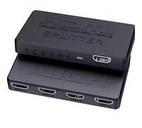 Duplicatore Splitter Replicatore di segnale da 1 a 4 HDMI 4K 1 Ingresso 4 Uscite Attivo con Cavo Alimentazione MicroUSB 1x4 Porte Supporta 3D HDCP Ideale per Gaming Formazione e vetrine 51CH048_