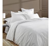 Duquennoy & Lepers 1867 Linge de lit - Parure da Letto 200x200 cm - Copripiumino 200x200 cm con Risvolta e 2 Federe da 63x63 cm in Percalle di Cotone 80 Fili di Qualità - Bianco Liscio