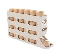 Duqulle Portauovo per frigorifero, 4 livelli, funzione di rotazione automatica, 30 pezzi, antiscivolo, facile da pulire, salvaspazio