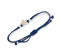DUR Ahoi A1881 - Bracciale elastico da donna in argento sterling 925, colore blu e sabbia, lunghezza regolabile, Eine Grösse, Argento sterling, Nessuna pietra preziosa