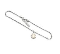 DUR Cavigliera con bussola in argento sterling 925 impreziosita da sabbia, lunghezza: 22,5 + 3 cm, beige, A1661, 22,5 cm + 3cm, Argento sterling, Nessuna pietra preziosa