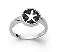 DUR Gioielli: anello sogno stella marina con sabbia lavica, R5585, Argento sterling, Nessuna pietra preziosa