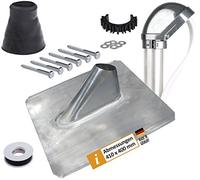 DUR-line Set di montaggio per travi sul tetto, guarnizione per antenna rossa per pali da 48 mm, piombo, manicotto in gomma (nero), tappo in alluminio, viti, nastro isolante, clip per cavi