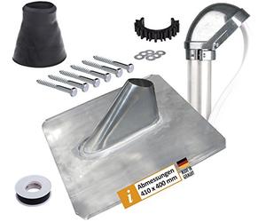 DUR-line Set di montaggio per travi sul tetto, guarnizione per antenna rossa per pali da 48 mm, piombo, manicotto in gomma (nero), tappo in alluminio, viti, nastro isolante, clip per cavi