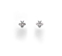 DUR Orecchini "Ape" in argento Sterling 925 rodiato con zirconi - filigrana e gioielli scintillanti, dimensioni: 6 mm x 6,2 mm, S1473, 6 mm x 6,2 mm, Argento sterling, Nessuna pietra preziosa
