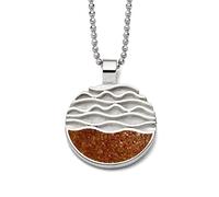 DUR P3398 - Ciondolo per collana in argento sterling 925, ambra con onde, 25 mm, 25 mm, Argento sterling, Nessuna pietra preziosa