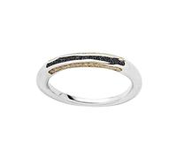 DUR-Schmuck R5987.52 - Anello in argento 925 rodiato con sabbia da spiaggia e sabbia di lava, 52, Argento 925, sabbia da spiaggia, sabbia lavica, Nessuna pietra preziosa