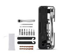 Durability 14 in 1 Attrezzo da ciclismo contenente toppe in acciaio, strisce a doppia direzione, cricchetti e borse per il trasporto in acciaio al carbonio Set di riparazione per forature della bici