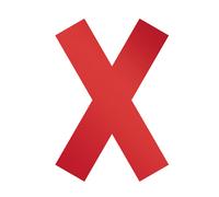 Durable 104903 Simbolo X, Adesivo Rimovibile, per Tessuti o Superifici in Plastica in Aree Interne, Rosso