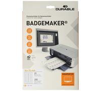 Durable 142502 Badgemaker, PrinTable Name Badge Insert Sheets, 34 x 74 mm - 280