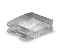 Durable 1701626400 - Vassoi per Lettere Trend per Formato DIN A4 Fino a C4, Impilabili, 6 Pezzi, Trasparente