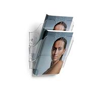Durable 1709013400 Flexiplus 2 A5, Espositore da Parete, per Documento Formato A5 verticale, 2 Comparti, 180x250x105 mm, Trasparente