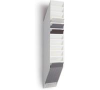 Durable 1709763010 Flexiboxx 12 A4, espositore da parete, f.to A4 verticale, 12 comparti, 240x1115x135 mm, bianco