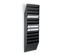 Durable 1709781060 Flexiboxx 12 A4 Orizzontale, espositore da parete, f.to A4 orizzontale, 12 comparti, 348x1140x95 mm, nero