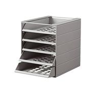 Durable 1712003050 Idealbox Basic 5, Cassettiera da Scrivania, 5 Cassetti, Frontalino Aperto, 250x332x322 mm, Grigio