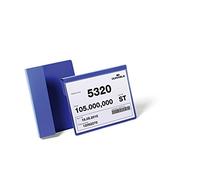 Durable 172207 - Buste con Aletta Pieghevole di Aggancio (A5 Orizzontale), 230 x 259 x 0.6 mm (L x H x P), Confezione da 50 Pezzi, Blu