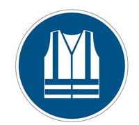 DURABLE - 1735-06 - Pittogramma adesivo - da terra - "Gilet di sicurezza obbligatorio" - diametro 43 cm - Durable - 87169 - Conf. da 1 Pz. - 1735-06