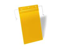 Durable 175304 Buste con Filo Metallico di Aggancio A4 Verticale, Confezioni da 50 Pezzi, Giallo
