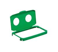 Durable 1800501020 Coperchio a cerniera Durabin per 60 litri, aperture rotonde, verde