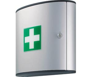 Durable 197023 - First Aid Box M, cassetta pronto soccorso con serratura, senza contenuto, 302x280x118 mm (LxHxP), argento metallizzato