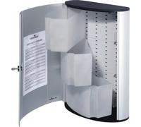 Durable 197423 - First Aid Box L, cassetta pronto soccorso con serratura, senza contenuto, 302x400x118 mm (LxHxP), argento metallizzato