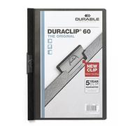 Durable Cartella Portadocumenti Durable Duraclip 60 Nero Trasparente A4 25 Pezzi