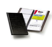 Durable 238001 - Visifix 96, album portabiglietti da visita per 96 biglietti, copertina venata effetto similpelle, 115x253 mm, nero
