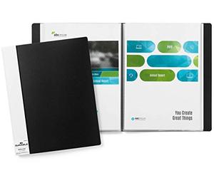 Durable 242301 - Duralook, portalistino per documenti f.to A4, etichetta personalizzabile, 30 buste termosaldate, dorso 20 mm, nero, conf. da 5 pezzi