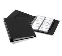 Durable 244401 Visifix A4 Economy, Portabiglietti da Visita ad Anelli, Copertina Opaca, 20 Buste, 400 Biglietti, Indice Alfabetico 12 Tasti, 255x315 mm, Nero