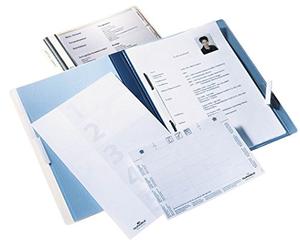 Durable 255506 - Cartellina gestione risorse umane, foglio indice e etichette, tasca interna, asta di sospensione, azzurro, confezione da 5 pezzi