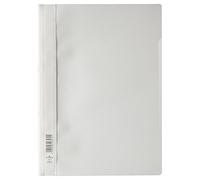 Durable 257302 Cartellina ad Aghi Clear View, Formato A4, Fronte Trasparente e Retro Colorato, Etichetta Longitudinale, Bianco, Confezione da 50 Pezzi