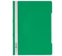 Durable 257305 Cartellina ad Aghi Clear View, Formato A4, Fronte Trasparente e Retro Colorato, Etichetta Longitudinale, Verde, Confezione da 50 Pezzi