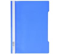 Durable 257306 Cartellina ad Aghi Clear View, Formato A4, Fronte Trasparente e Retro Colorato, Etichetta Longitudinale, Azzurro, Confezione da 50 Pezzi