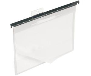 Durable 260210 - Cartella sospesa ad aghi, f.to A4, asta di sospensione, cavalierino, tasca interna, copertina trasparente, grigio, conf. da 25 pezzi