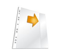 Durable 266419 - Busta premium per cataloghi, f.to A4, apertura lato destro, foratura universale, buccia d'arancia, trasparente, confezione da 5 pezzi