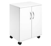 DURABLE - 3115-02 - Mobiletto Multifunzione 74-53 - con ante alte e ruote - 4 ripiani - 52,8 x 40 x 73,7 cm - bianco - Durable - 103458 - Conf. da 1 Pz. - 3115-02