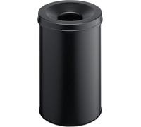 Durable 330601 - Cestino autoestinguente safe 30, in acciaio verniciato, certificato TÜV, capacità 30 litri, 492x315, nero